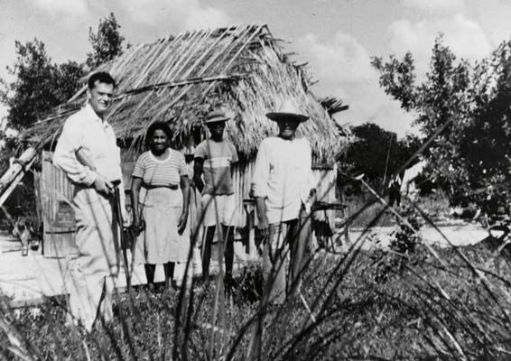 James Bond in the field in the West Indies, undated photograph, 1930s? (courtesy of Robert M. Peck and the archives of the Academy of Natural Sciences, Philadelphia)