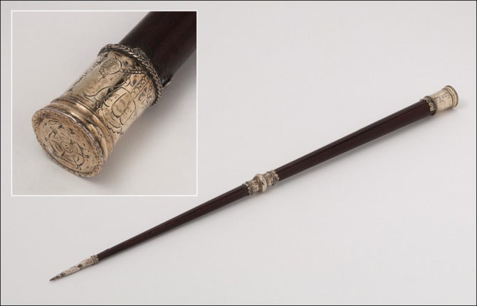 William Harvey’s pointer, made of whalebone and silver, now in the Royal College of Physicians, London, photograph, 2015, by Mike Fear (thelancet.com)