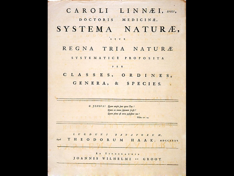Carl Line Carl Linnaeus - Linda Hall Library