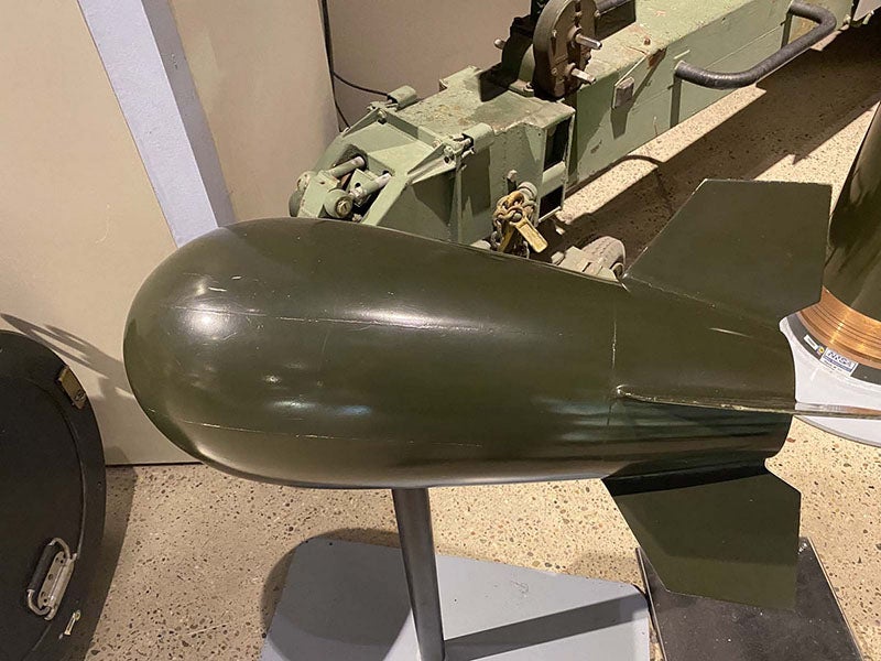 The Davy Crocket nuclear warhead, designed by Ted Taylor, on display at the National Museum of Nuclear Science & History, Albuquerque (atomicarchive.com)