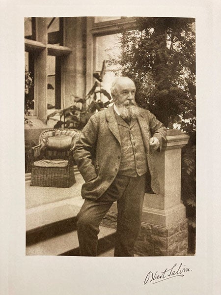 Portrait of Osbert Salvin, heliogravure frontispiece, Biologia Centrali-Americana: Introductory Volume, by Frederick DuCane Godman, 1915 (Linda Hall Library)