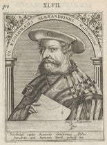 Portrait of Claudius Ptolemy of Alexandria, engraving by Theodor de Bry, in Icones quinquaginta virorum illustrium, by Jean Jacques Boissard, vol. 2, p. 310, no. 47, 1597-99 (Linda Hall Library)
