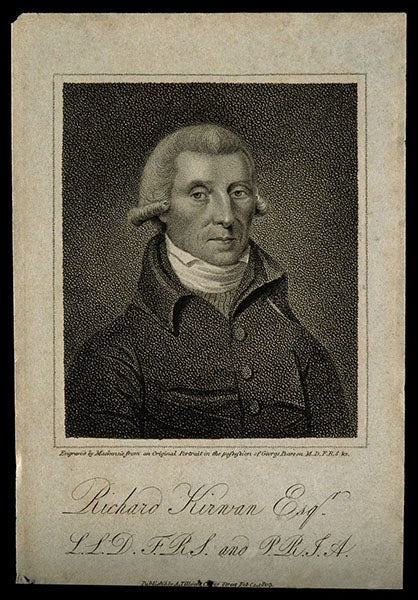 Portrait of Richard Kirwan, stipple engraving by K. Mackenzie, 1803, Wellcome Collection, London(wellcomecollection.org)