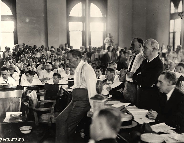 Clarence Darrow in the courtroom during the Scopes trial, perhaps on July 21, 1925 (usatoday.com)