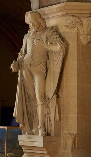 Statue of William Harvey, Caen stone, by Henry Weekes, 1860?, Oxford University Museum of Natural History (artuk.org)