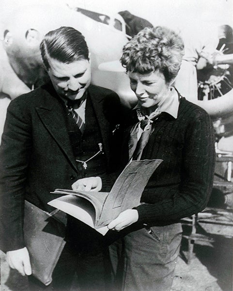 Kelly Johnson and Amelia Earhart in front of Earhart’s Lockheed Electra 10, 1937 (lockheedmartin.com)