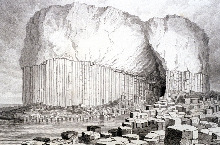 View of Fingal’s Cave on Staffa. Image source: John MacCulloch. A Description of the Western Islands of Scotland, Including the Isle of Man. Vol. 3, London, 1819, pl. 7.