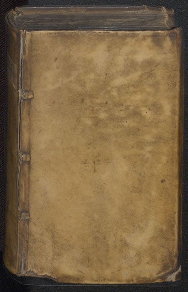 Front cover, vellum, Magia philosophica, by Francesco Patrizi, 1593 (Linda Hall Library)