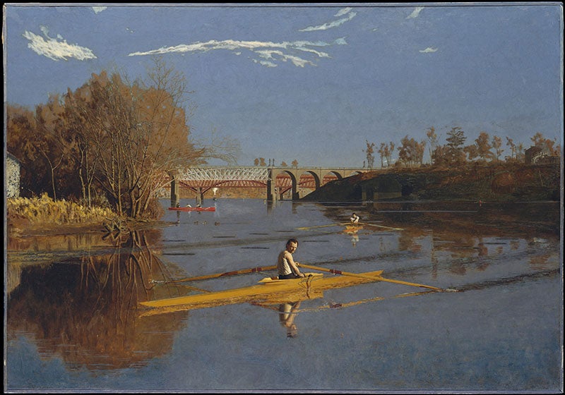 Max Schmitt in a Single Scull, oil on canvas, Thomas Eakins, 1871, Metropolitan Museum of Art, New York City (metmuseum.org)