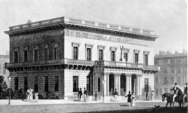 Athenaeum Club, London, designed by Decimus Burton, engraving, 1830 (Wikimedia commons)