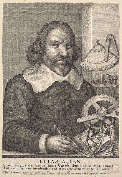 Portrait of Elias Allen, engraving by Wenceslas Hollar, 1666 (metmuseum.org)