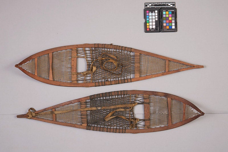 Snowshoes of the Hare Indians, Northwest Territories, collected by Robert Kennicott, 1863, now in the National Museum of Natural History, Smithsonian Institution (si.edu)