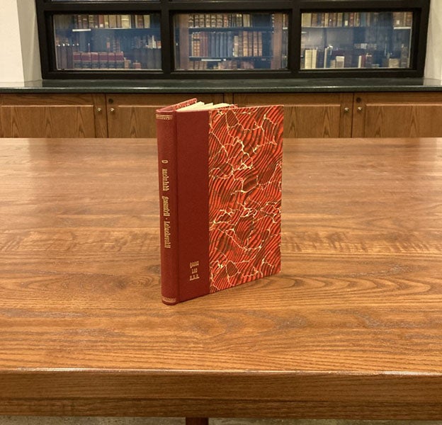 O nachalakh geometrii, by Nikolai Ivanovich Lobachevsky, in Kazanskiĭ viestnik, 1829-30, in five parts, bound photocopy of the original in the Library of Kazan Federal University, made for the Linda Hall Library, 1970 (Linda Hall Library)