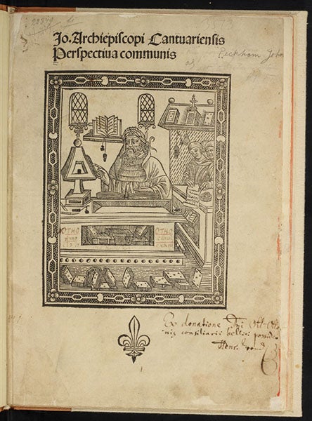 Portrait of Luca Gaurico, engraving by Theodor de Bry, in Icones quinquaginta virorum illustrium, by Jean-Jacques Boissard, vol. 1, plate 42, 1597-99 (Linda Hall Library)
