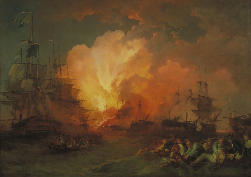 Battle of the Nile, by Loutherbourg, 1800 (Wikipedia)