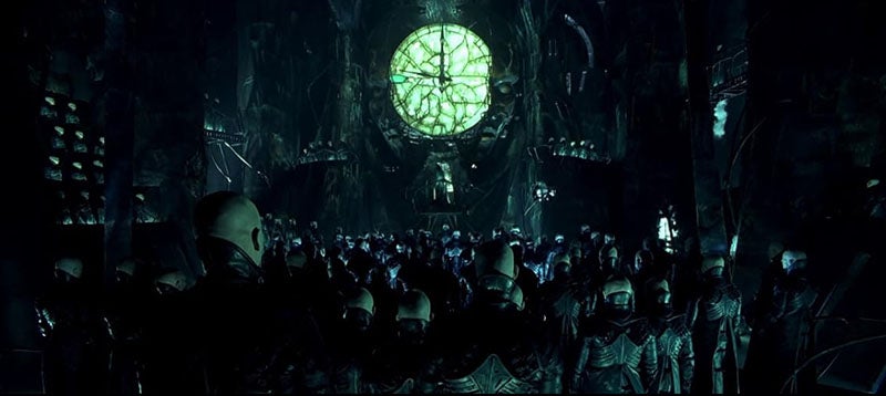  Midnight approaches as the Strangers prepare to shut down and “tune” the City, a movie still from Dark City (1998), Internet Movie Database (imdb.com)