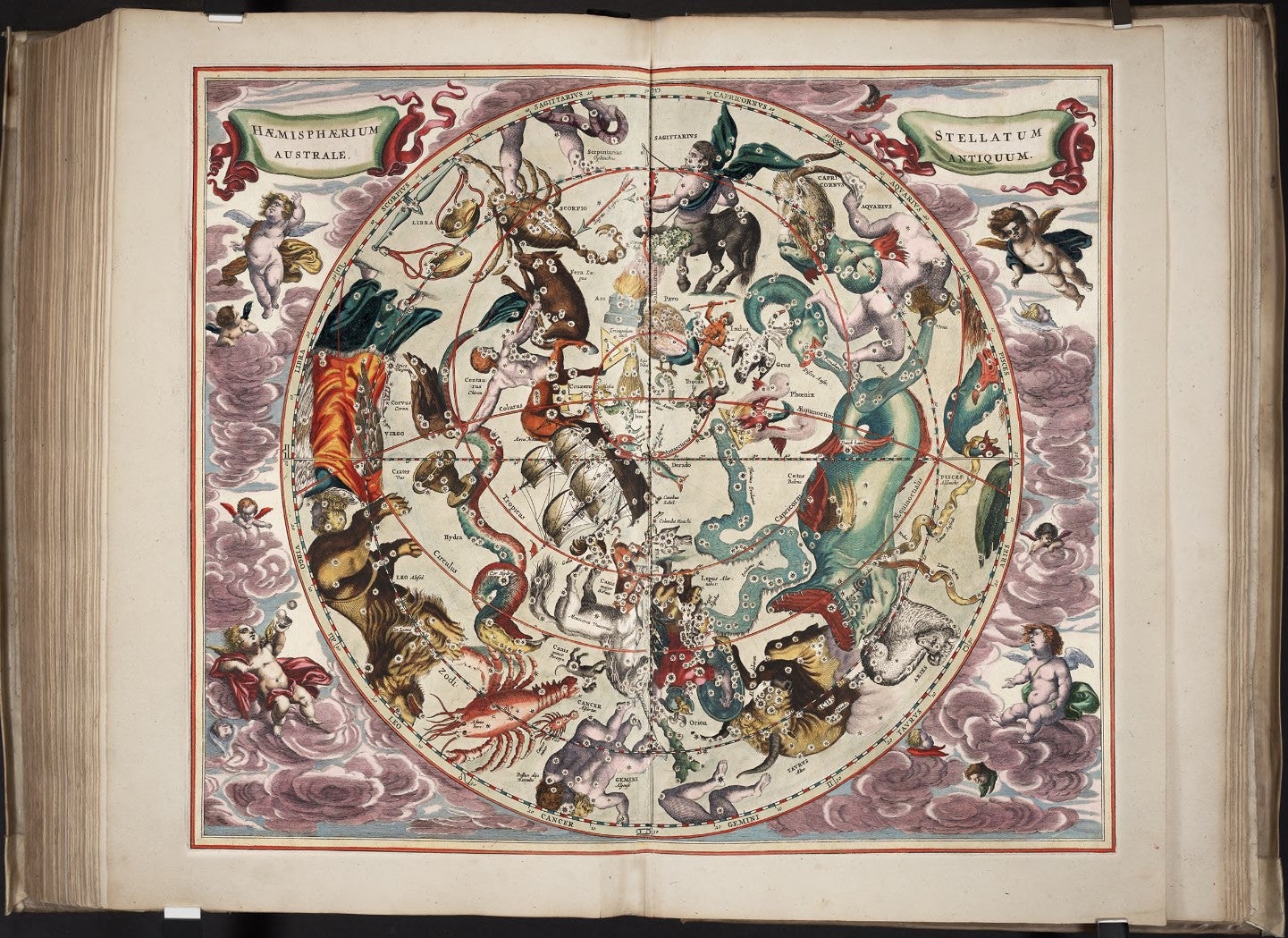 Traditional southern constellations. Image source: Cellarius, Andreas. Harmonia macrocosmica. Amsterdam: apud Joannem Janssonium, 1661, pp. 204-205.