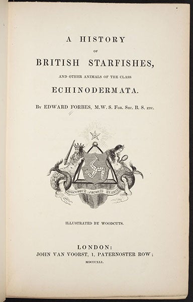 Title page, A History of British Star-fishes, by Edward Forbes, 1841 (Linda Hall Library)