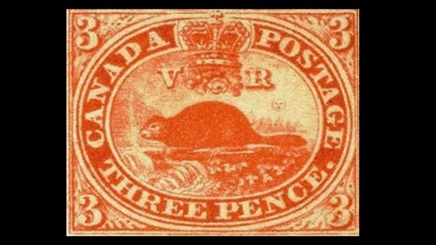 “Three-penny beaver”, Canada’s first postage stamp, 1851, designed by Fleming (Radio Canada International)