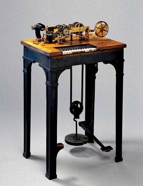 Type-printing telegraph, designed by David Edward Hughes, Science Museum, London (cdn.britannica.com)