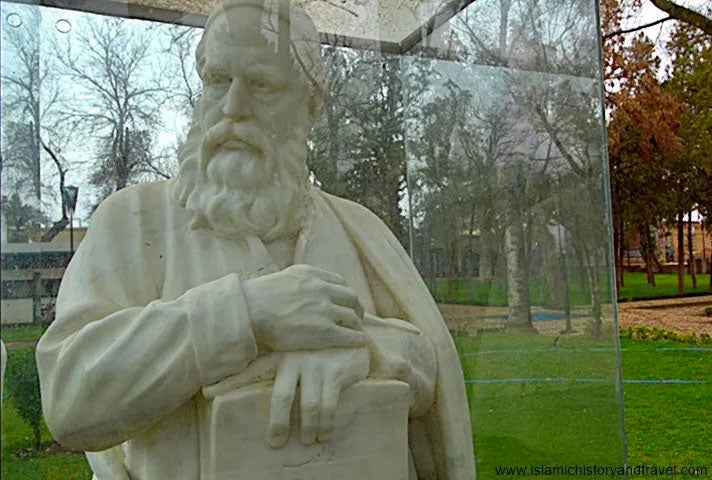 Bust of Omar Khayyam, Omar Khayyam Gardens, Nishapur, Iran (islamichisoryandtravel.com)