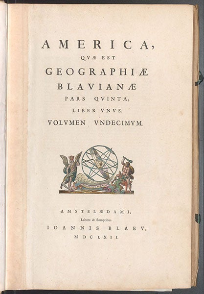 Title page, Atlas maior, by Joan Blaeu, vol. 11, 1662 (Linda Hall Library)