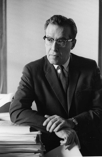 Portrait of Julian Schwinger, photograph, 1965, the year he received a share of the Nobel Prize in Physics, photograph property of the Julian Schwinger Foundation (schwingerfoundation.org)