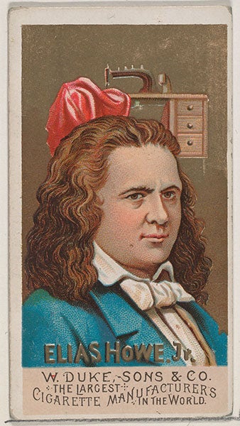 Duke Cigarette card commemorating Elias Howe, 1888 (Metropolitan Museum of Art)