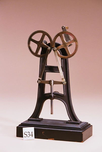 Reuleaux mechanism S34, Cartwright straight-line mechanism, 1882, Cornell University (digital.library.cornell.edu)