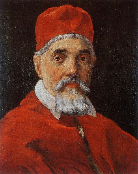 Portrait of Pope Urban VIII, oil on canvas, by Gian Lorenzo Bernini, ca 1632, Galleria Nazionale d'Arte Antica, Rome (Wikimedia commons)