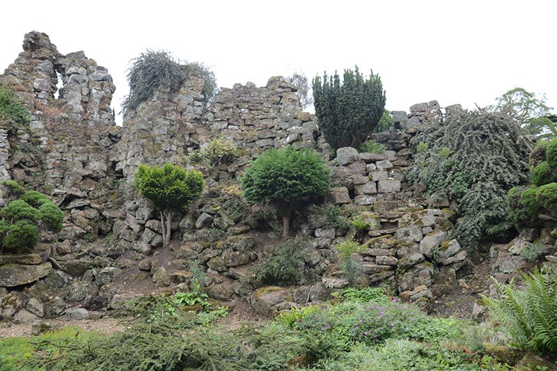 The rockery at Lamport  Hall, Northamptonshire, built by Charles Edmund Isham over the course of 50 years, recent photograph, with no gnomes in evidence (warwickshiregardenstrust.org.uk)