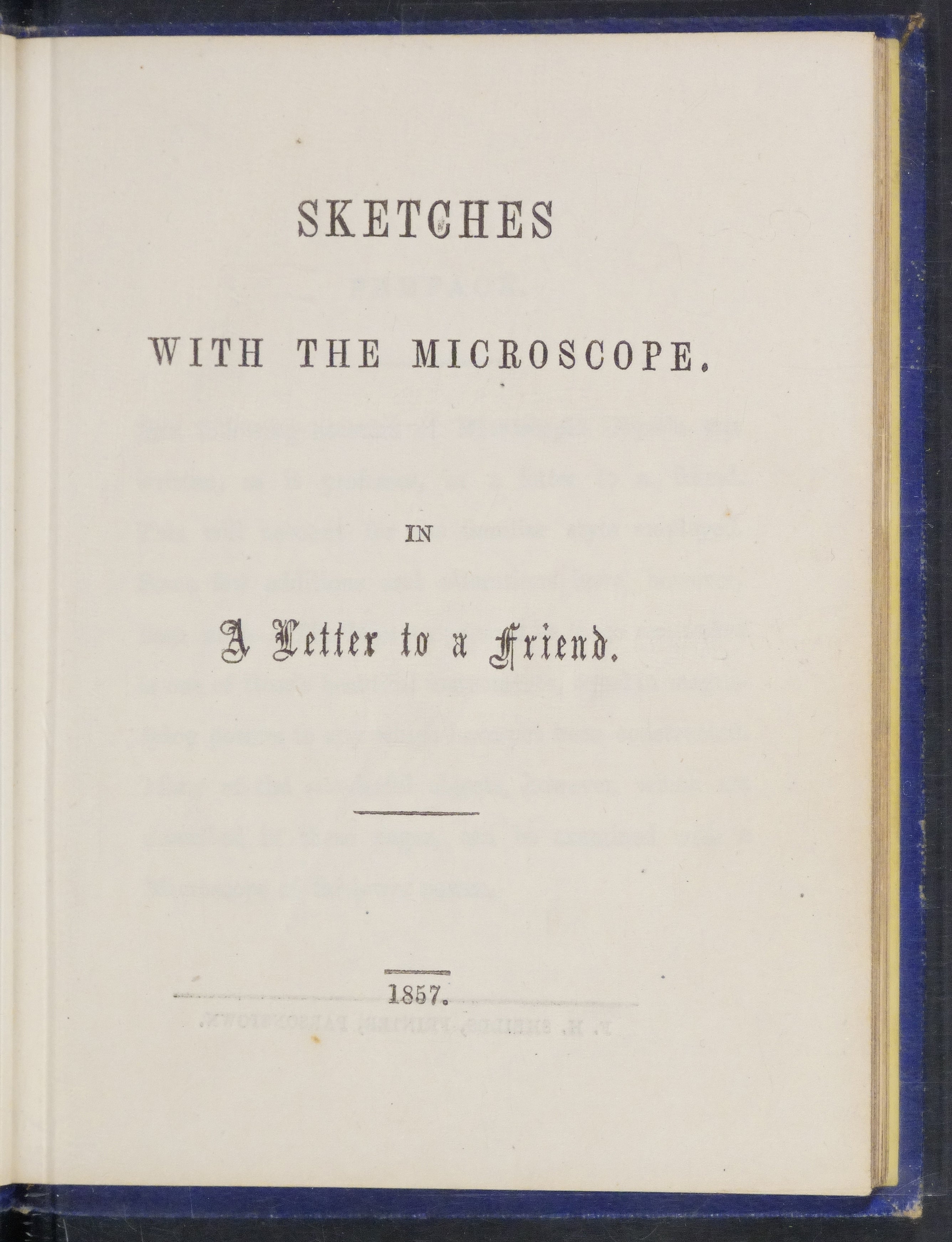 Mary Ward Sketches With the Microscope - Titlepage