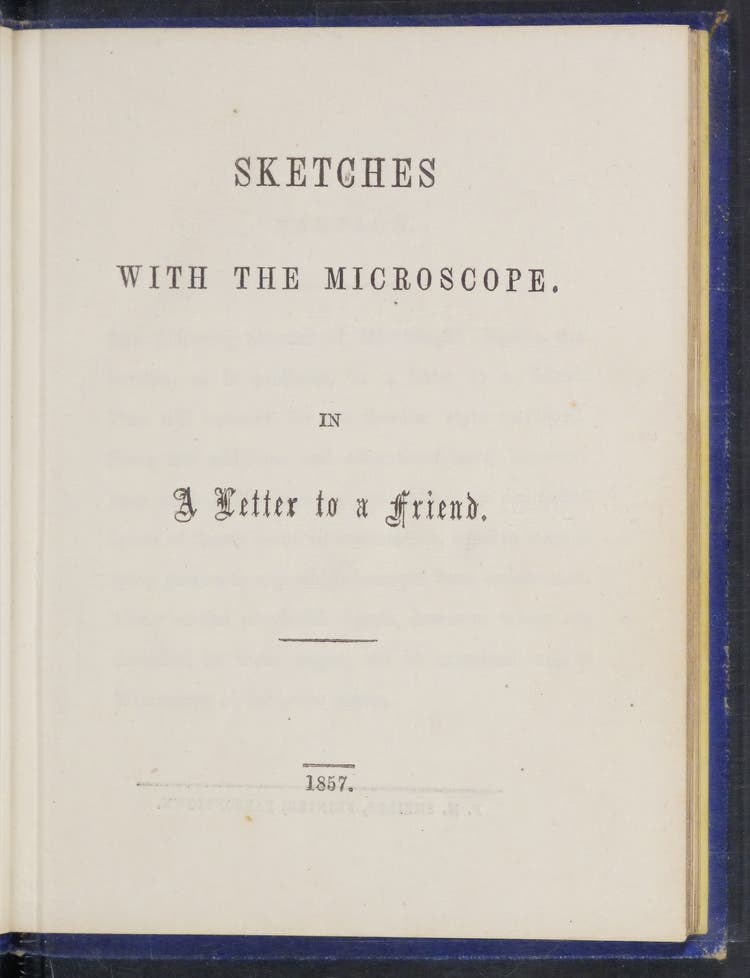 The Microscope Lettering New Acquisition: Sketches With the Microscope - Linda Hall Library