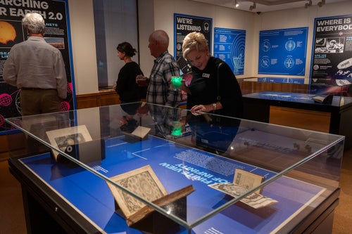 Guests at Linda Hall Library exhibition open house