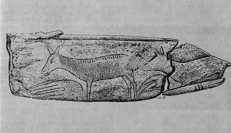 Drawing of the “Hinds of Chaffaud” (“Les biches du Chaffaud”), by  Prosper Mérimée, 1852,  Musée d'Archéologie nationale, Saint-Germain-en-Laye, France (musee-archeologienationale.fr)