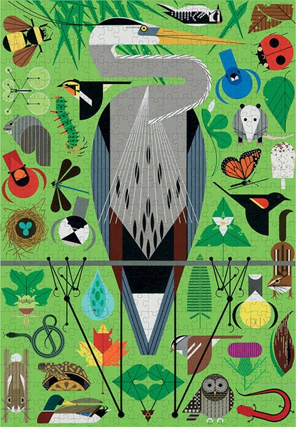 Jigsaw puzzle, “Secret Sanctuary”, Charley Harper, Pomegranate Puzzles (https://www.pomegranate.com)