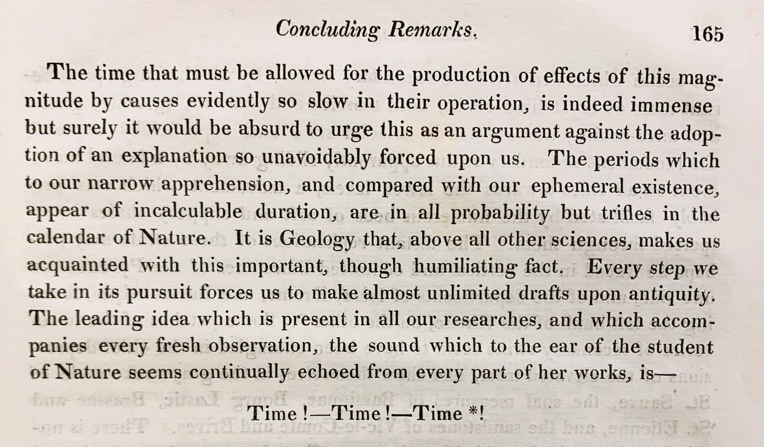 Concluding remarks. Image source: Scrope, George Poulett. Memoir on the Geology of Central France. London: Printed for Longman, Rees, Orme, Brown, and Green, 1827, p. 165.
