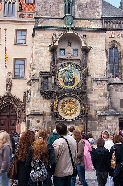 Prague Astronomical Clock, on the south wall of the Clock Tower of the Old Town Hall, Czech Republic, photograph by Bo&Ko, 2011 (Wikimedia commons)