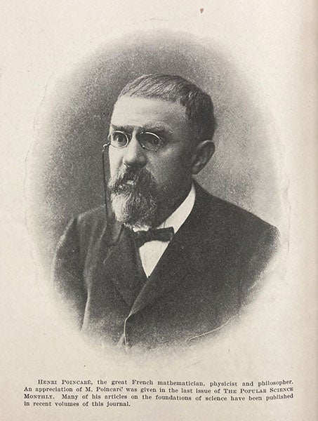 Portrait of Henri Poincaré, photograph, Popular Science Monthly, vol. 82, p. 413, 1913 (Linda Hall Library)
