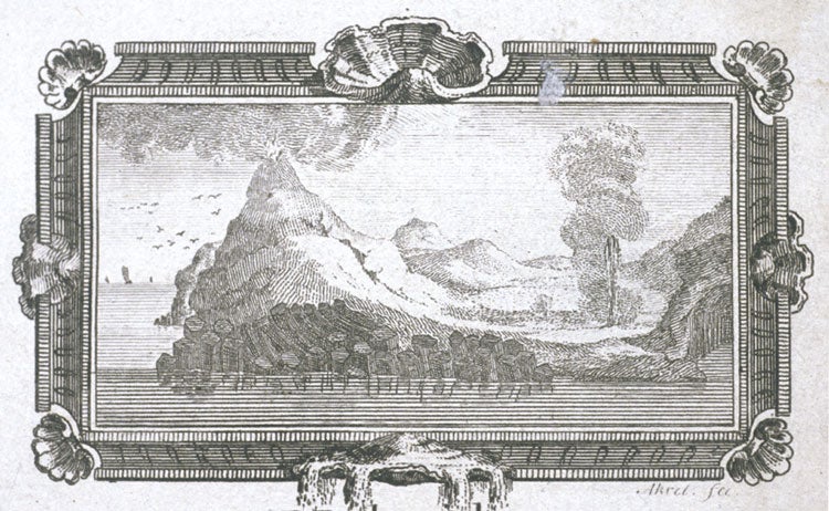 Engraving of Mount Hekla. Image source: Troil, Uno von Archbishop of Uppsala (1746-1803). Bref rörande en resa til Island MDCCLXXII. Upsala: Uplagde af Magnus Swederus, 1777.

View Source »