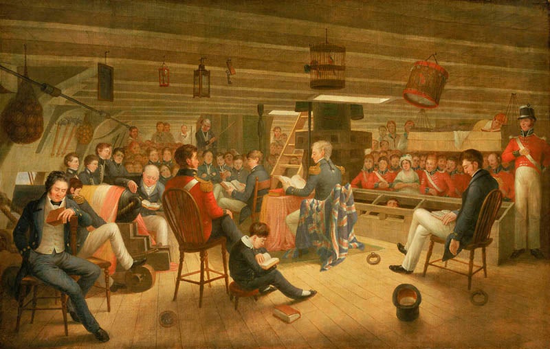 Divine Service at Sea, oil painting by Augustus Earle, 1837, National Maritime Museum, Greenwich (rmg.co.uk)