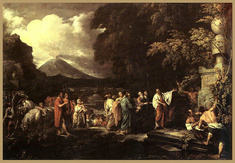 Cicero Discovering the Tomb of Archimedes, oil on canvas, by Benjamin West, 1797, collection of Michael Eisner (Wikimedia commons)
