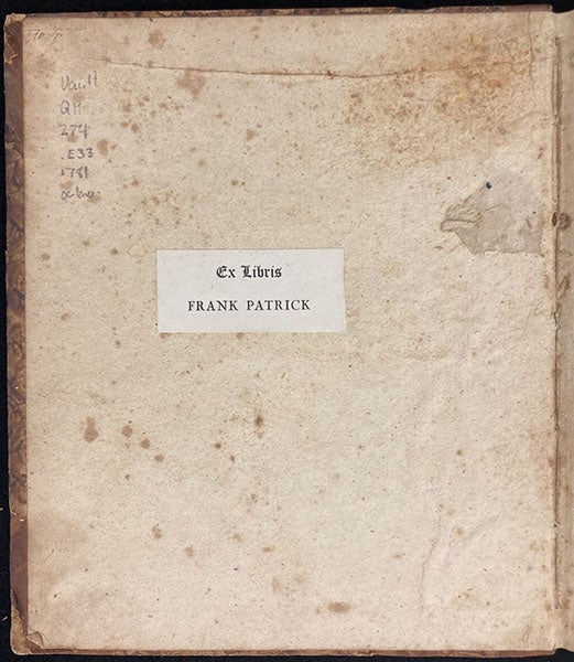 Bookplate of Frank Patrick, in the Library’s copy of Beyträge zur Naturgeschichte der kleinsten Wasserthiere, by Johann Conrad Eichhorn, 1781; gift of Ruth Patrick (The Linda Hall)