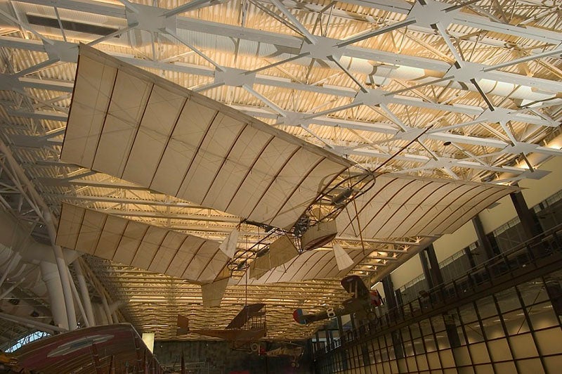 Aerodrome A, a manned, powered aircraft built by Samuel P. Langley, which never successfully flew during Langley’s lifetime, on display at the National Air and Space Museum, Washington, D.C. (airandspace.si.edu)