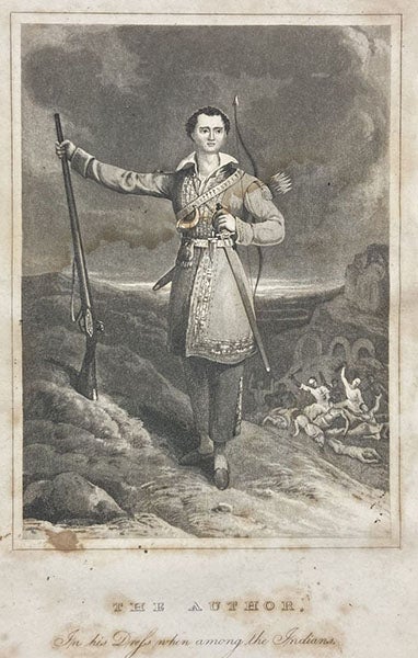 Portrait of Giacomo Beltrami, aquatint frontispiece, A Pilgrimage in Europe and America: Leading to the Discovery of the Sources of the Mississippi and Bloody River, by Giacomo Costantino Beltrami, vol. 1, 1828 (Linda Hall Library)