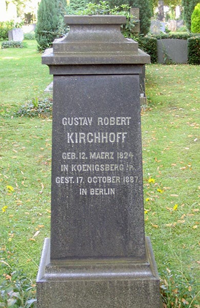Gravestone of Gustav Kirchhoff, Old St. Matthew’s Churchyard, Berlin-Schöneberg (Wikimedia commons)