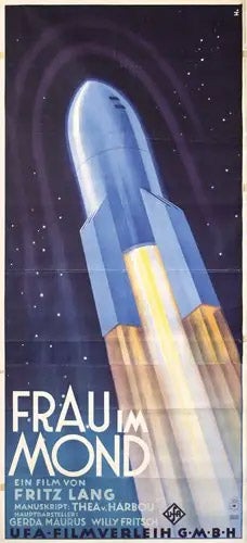 Movie poster for Frau im Mond, directed by Fritz Lang, 1929 (liveauctioneers.com)