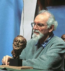 Portrait of Robert Berks, with bust of FDR, undated photograph (wikipedia.org)