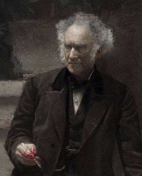 Detail of the first image, showing Eakins’ depiction of Samuel D. Gross (Philadelphia Museum of Art)