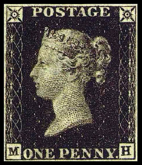Penny black of 1840 (Wikipedia)